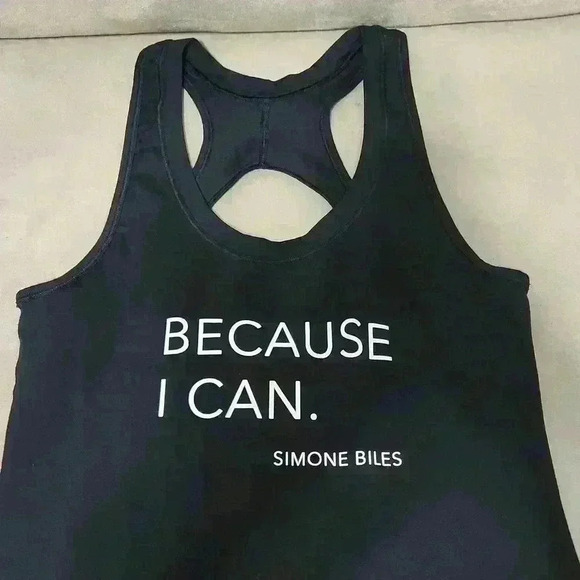 Athleta Simone Biles Because  I Can  Nitro Black Tank - Picture 2 of 7